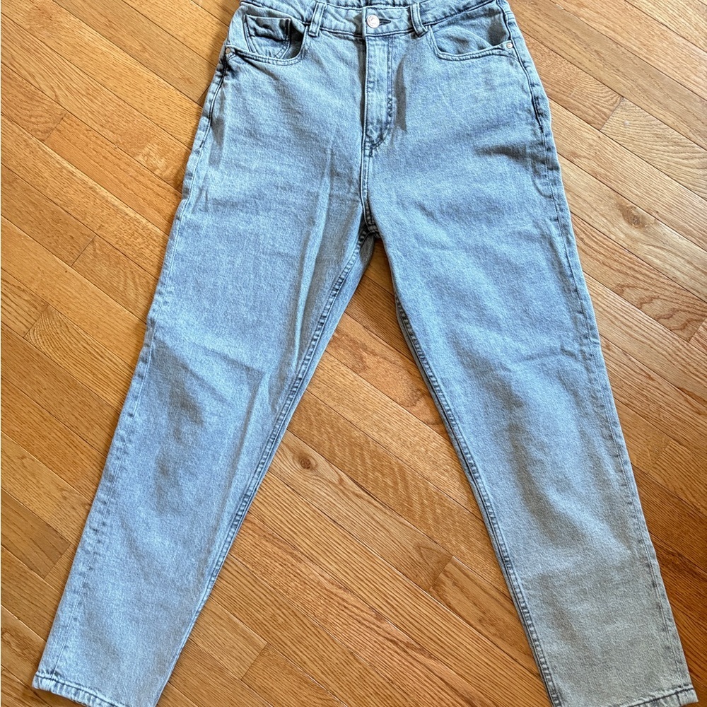 Zara Light Gray/Washed out Gray high rise jeans size 6